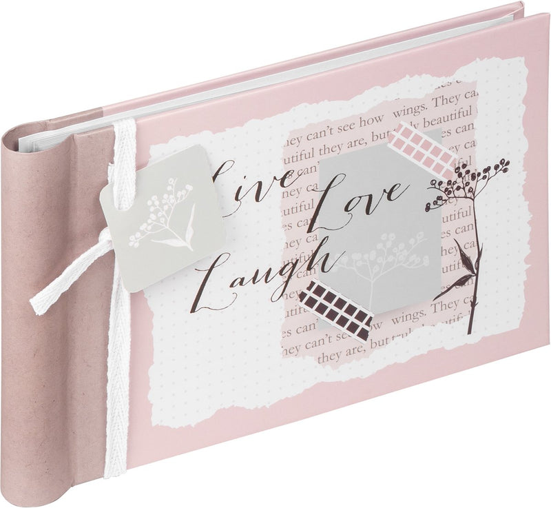 Walther ma-135 Lovely - Mini-Einsteckalbum mit Spirale - 36 Fotos 10 x 15 cm - rosa gemustert