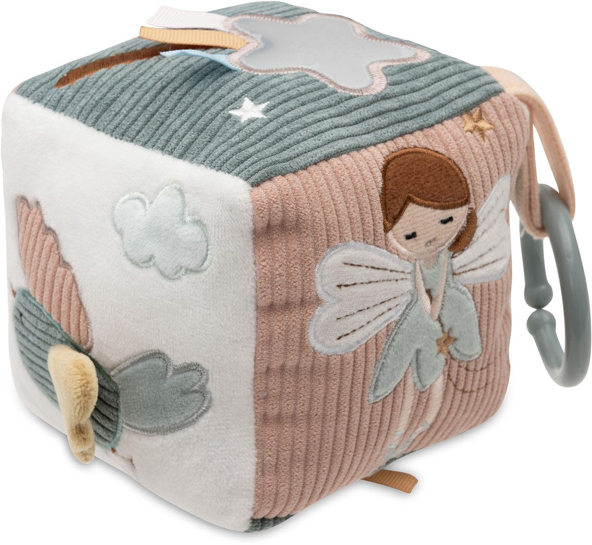 Jollein Baby-Aktivitätswürfel – schöne Vögel – Polyester – sensorisches Spielzeug