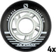 Nijdam Inline-Skate-Rollen-Set – 72 x 24 mm – 4 Stück – schwarz schwarz