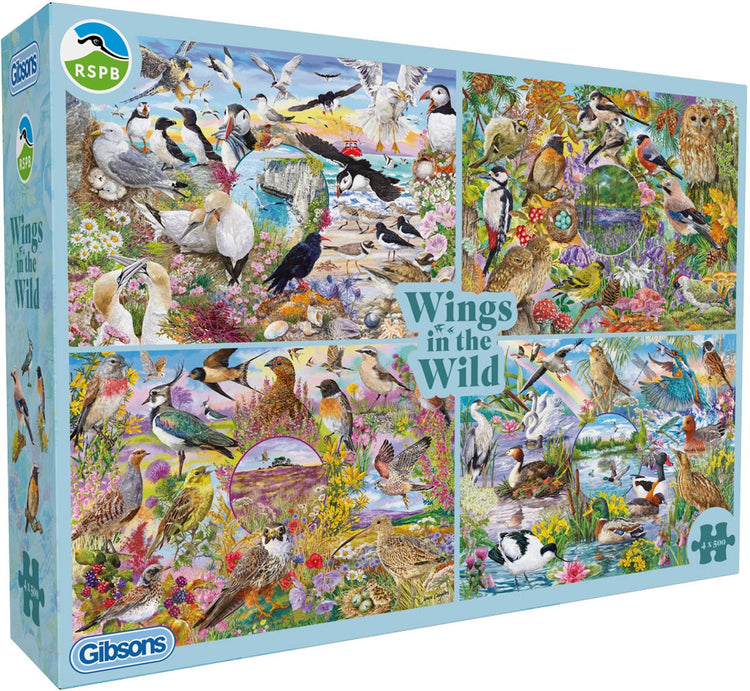 Gibsons – rspb: Wings in the Wild (rspb: Wings in the Wild) – Janice Daughters – 4×500xl Teile – 48×34cm – Puzzle für Erwachsene