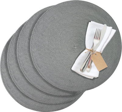 Westmark Set mit 4 Tischsets, ø 38 cm, Polypropylen, grau, Saleen-Kollektion: Kreis