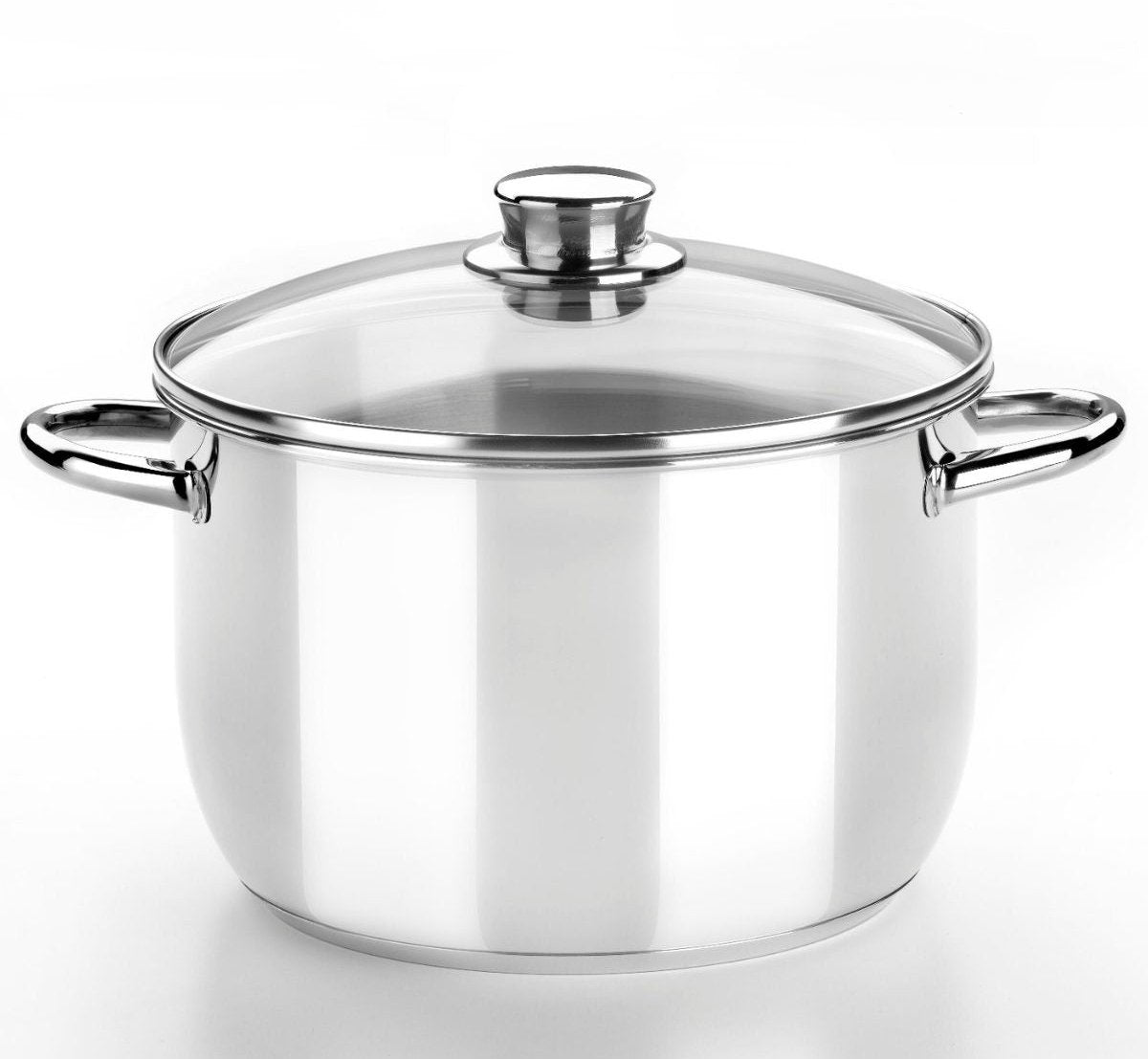 Monix Optima | 20-cm-Topf mit Glasdeckel, Edelstahl 18 10, Dreifach-Diffusorboden, für alle Herdarten geeignet, auch Induktion
