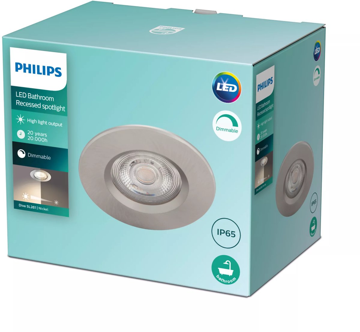 Philips LED Philips Dive Badezimmer-Einbaustrahler – 1-flammig – Nickel