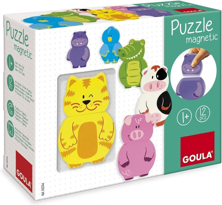 Goula Jumbo - Holzpuzzle Bauernhoftiere - magnetisch - 9 Teile