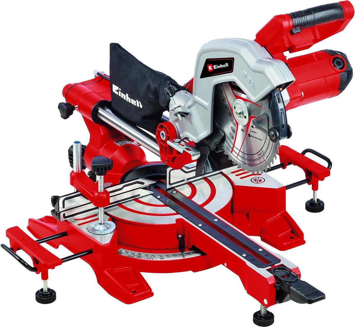 Einhell Radial-, Kapp- und Gehrungssäge – TC-SM 216 – 1600 W – ø216 mm – 48-Zahn-Sägeblatt – mit Laser
