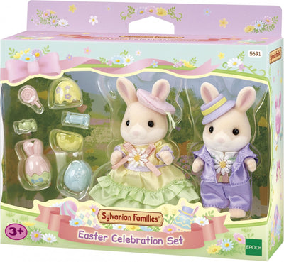 Sylvanian Family 5691 Frohe Ostern-Set – 2 samtweiche Spielfiguren – Hasen
