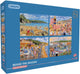 Gibsons Puzzle „Neben dem Meer“, 4x500 Teile, voller Puzzlespaß.