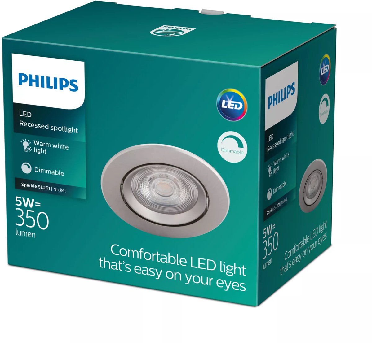 Philips LED Philips Sparkle Einbaustrahler – 1-flammig – Nickel