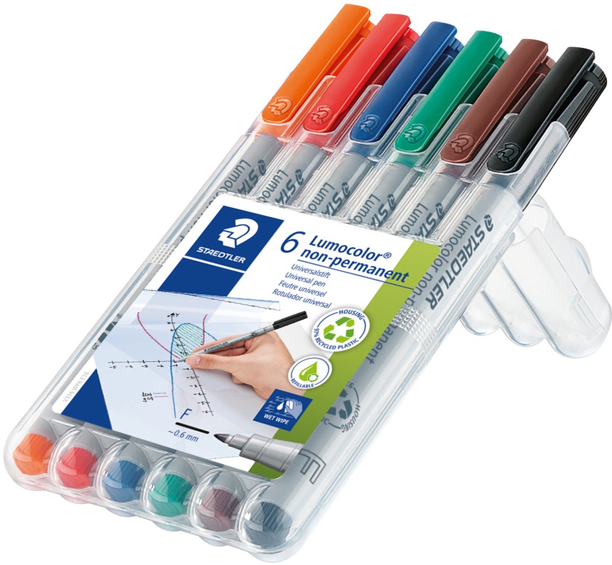 Staedtler Lumocolor F Non-Permanent Stift - Box 6 Farben