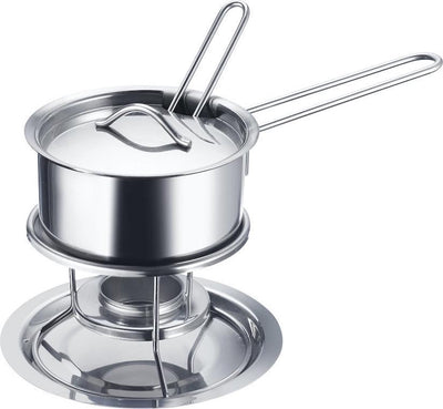 Westmark Buttersaucenpfanne, mit Deckel, Saucenlöffel und Chafing Dish, Edelstahl, Farbe: Silber, 62262260