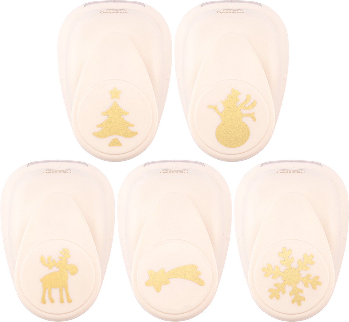 Vaessen Kreativ-Stanzerset - Figurenstanzer - Weihnachten - 5-tlg. - 1 bis 2,5 cm
