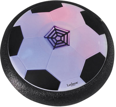 Lexibook Aerofoot – verschiebbare Fußball-Schaumstoffscheibe mit Lichteffekten, 2 Tore, 1 Ball und Pumpfass inklusive, wiederaufladbar