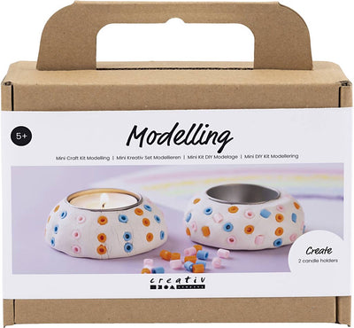 Creativ Company Mini-Hobby-Set Bildhauerei, Kerzenhalter, weiß, 1 Box