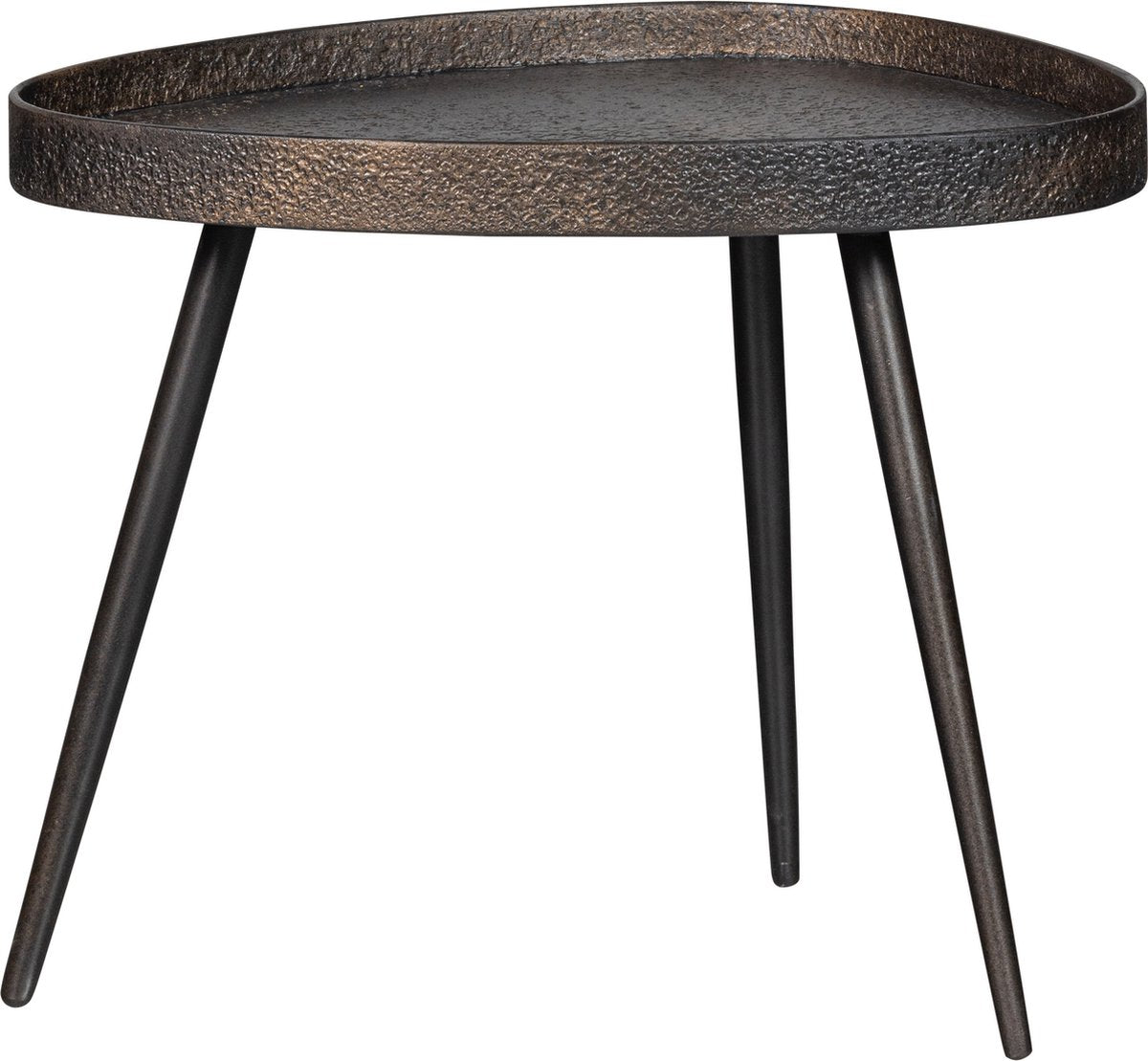 Woood rohe Beistelltische – Zink – antike Bronze – 39 x 71 x 52
