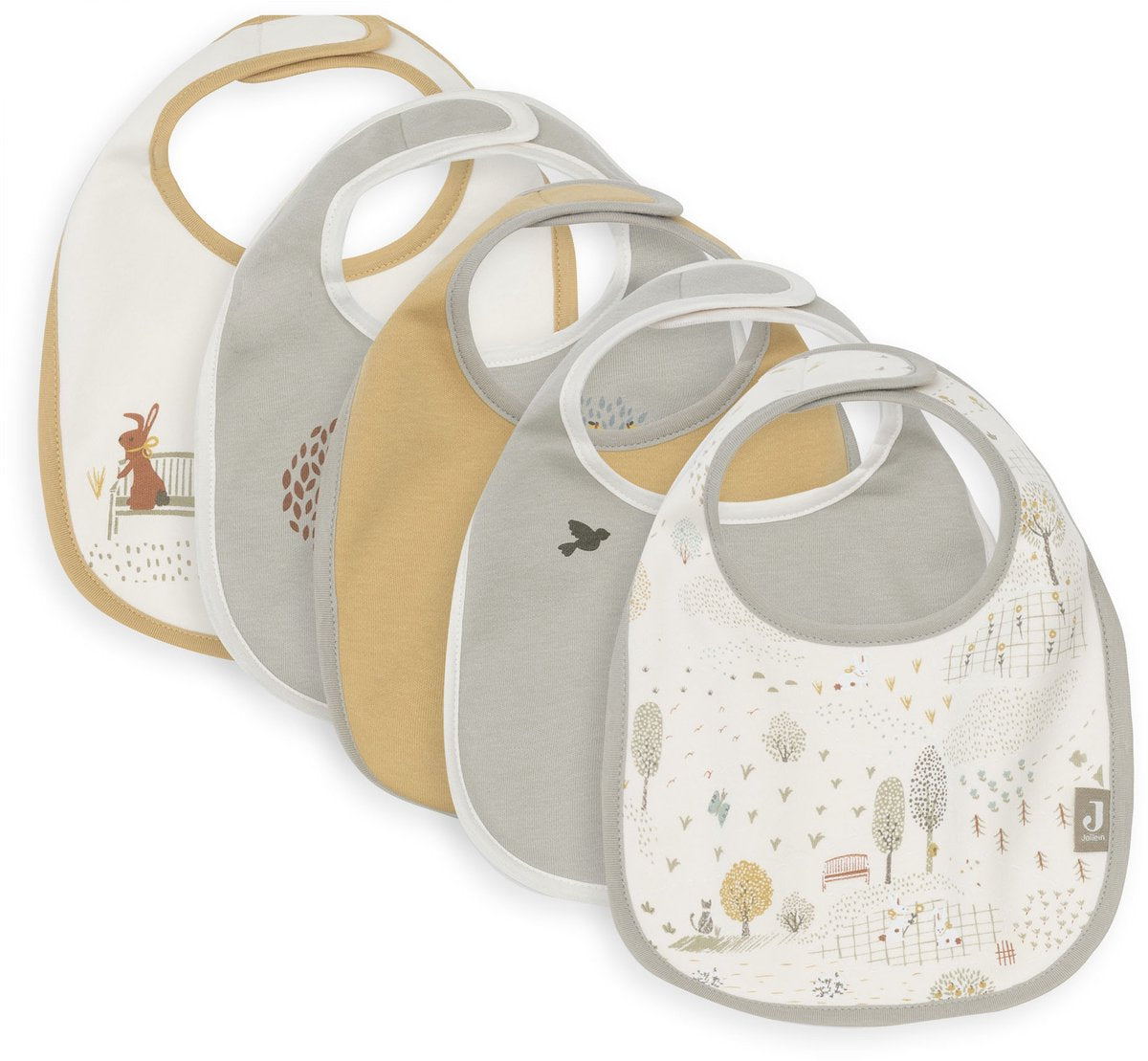Jollein Lätzchen wasserdicht – 5 Stück – 30 cm – Tiny Park