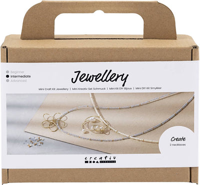 Creativ Company Mini-Hobby-Set Schmuck, Halskette mit Anhänger mit Metalldraht, vergoldet, 1 Box