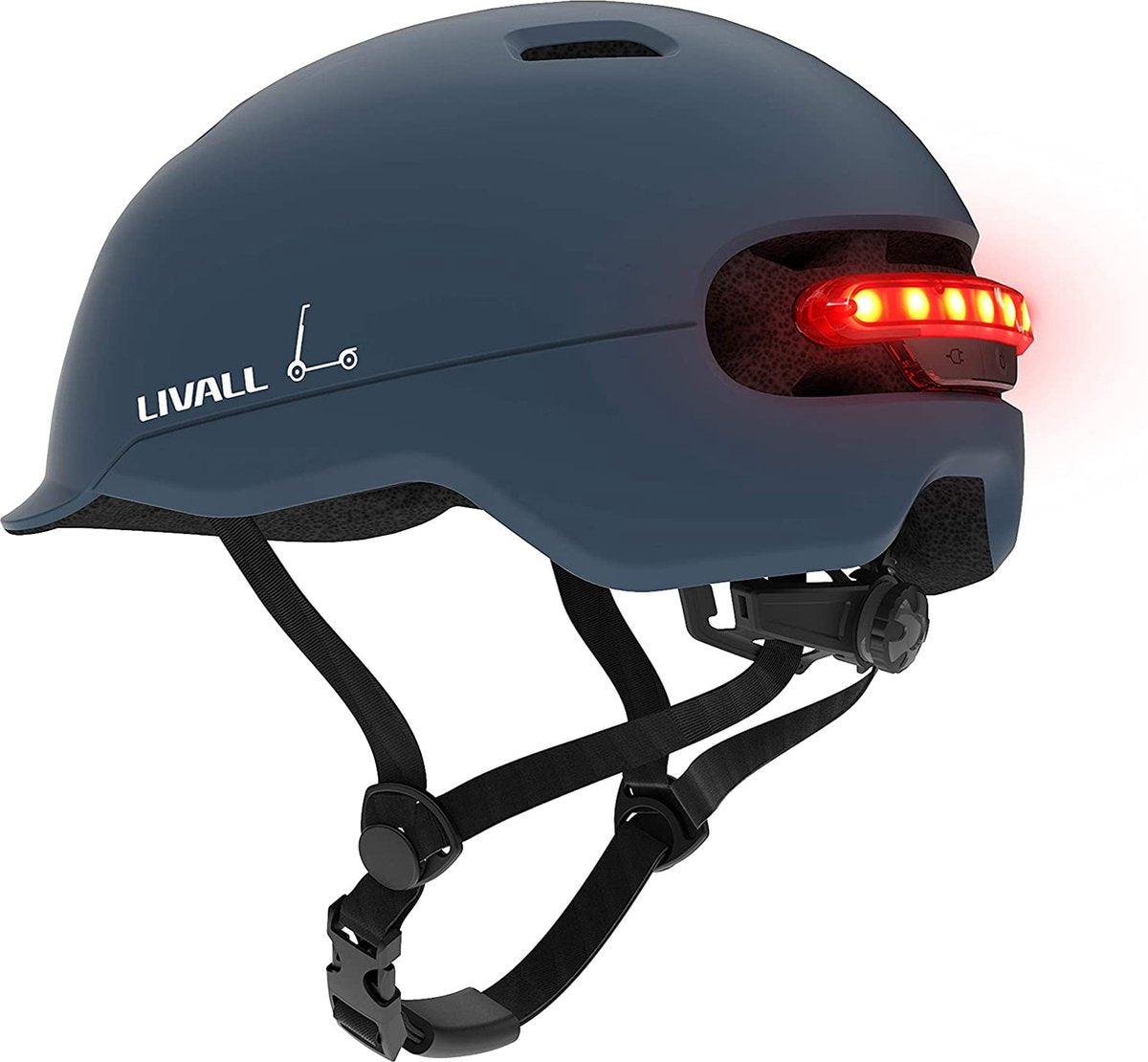 Livall c20 blau mittel – (intelligenter) Fahrradhelm – SOS-Funktion – intelligente Beleuchtung – Bremslicht