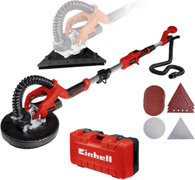 Einhell Elektro-Wand-Deckenschleifer TE-DW 225 x - 750 W - Wechselkopf - 600-1800 t min - ø225 mm - Teleskopstiel - inkl. diverses Zubehör