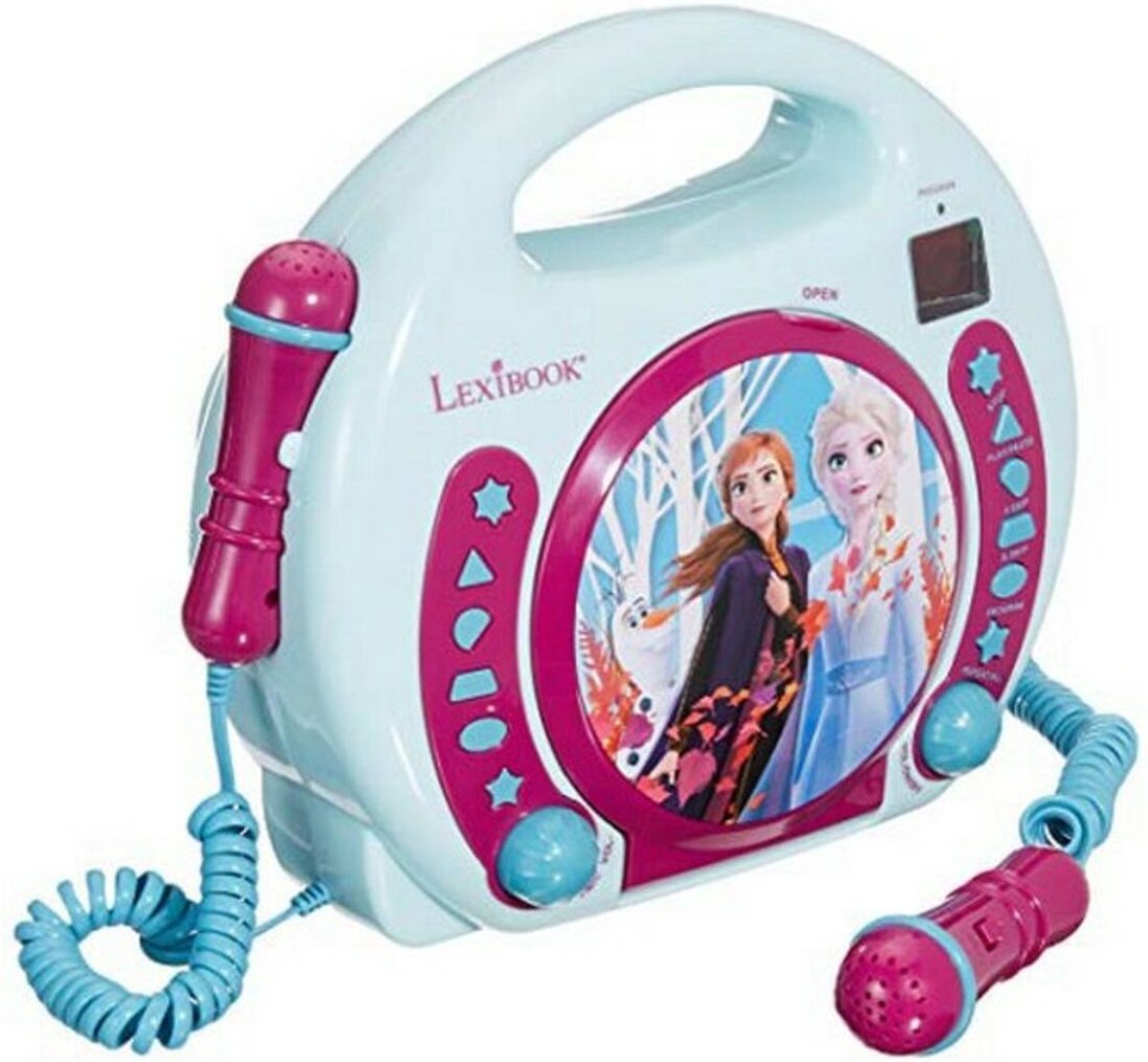 Lexibook Frozen tragbarer CD-Player mit 2 Mitsingmikrofonen