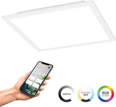Eglo connect.z moradillo Smart LED-Panel – 29,5 x 29,5 cm – Weiß – einstellbares RGB-Weißlicht – dimmbar – ZigBee