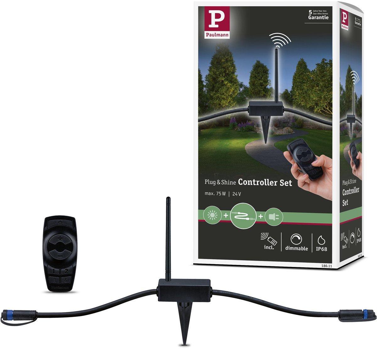 Paulmann Plug Shine Controller kabellos mit Fernbedienung IP68 schwarz