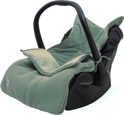 Jollein – Fußsack für Autositz-Kinderwagen (Waldgrün) – Grundstrick – Baumwolle – Polyester – Fußsack Kinderwagen, Autositz – 42 x 82 cm