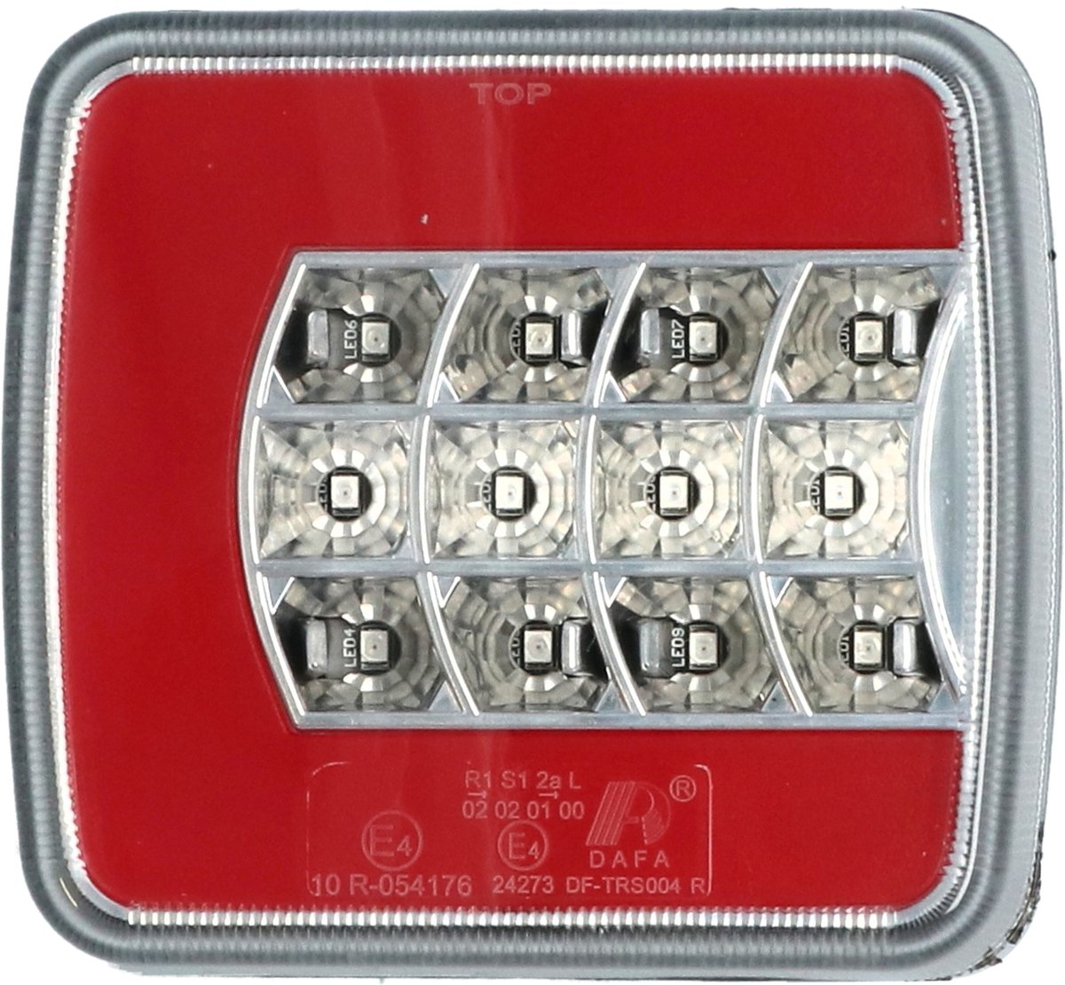 Carpoint LED-Rücklicht - rechts - 12 24 Volt - 4 Funktionen - Rücklicht, Bremslicht, Fahrtrichtungsanzeiger, Kennzeichenlicht - Schraubbefestigung für montierte Anschlussdrähte - Abmessungen 104x97mm