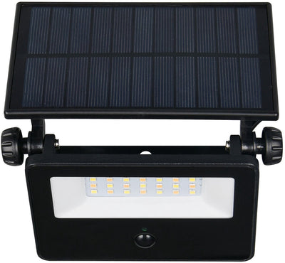 Rl live your light reality moura - wandlamp - zwart mat - incl. 1x smd 10 w - instelbare lichtkleur - bewegingssensor - wandmontage - oplaadbaar - snoerloos - solar - zonne-energie - kantelbaar - geheugenfunctie via de wandschakelaar - buitenverlichting -