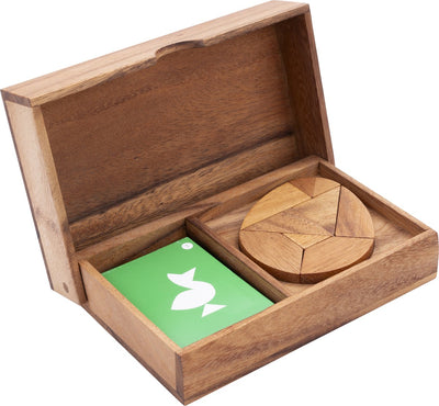 Longfield Doppel-Tangram-Ei – Holzpuzzlespiel – Lern-Denkspiel – Tangram-Ei-Form – logische Denksportaufgabe – Engelsherz