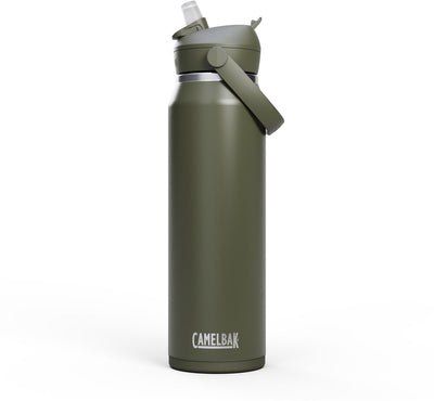 Camelbak Thrive Flip Straw Trinkflasche – 1 l – Edelstahl – mit Strohhalm – Isolierwasserflasche – grün