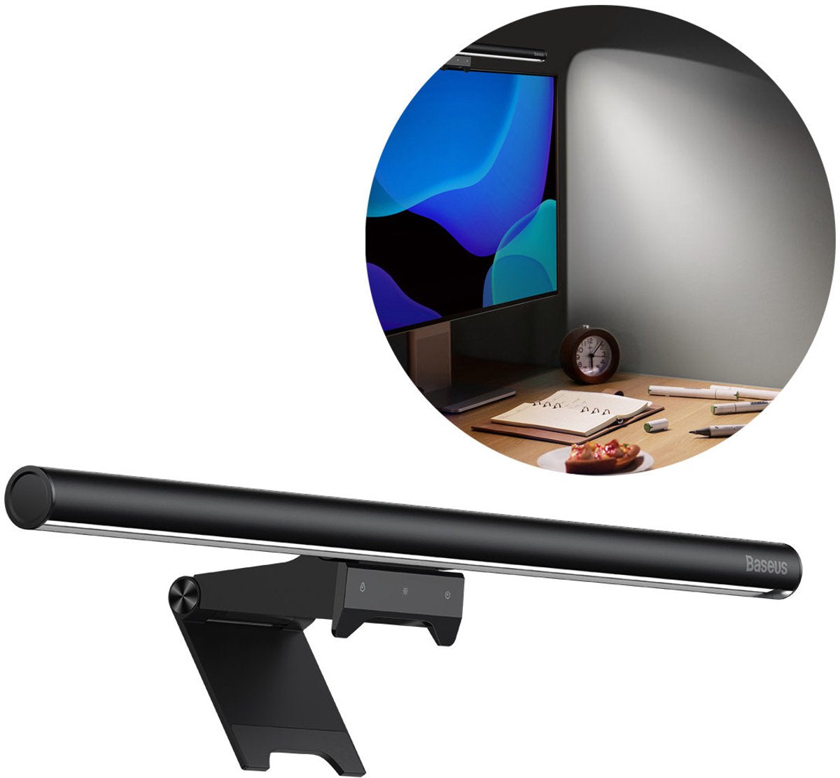 Baseus Monitorlampe - Schreibtischlampe LED - dimmbar - Touch-Steuerung - einstellbar - einstellbare Farbtemperatur - Schwarz