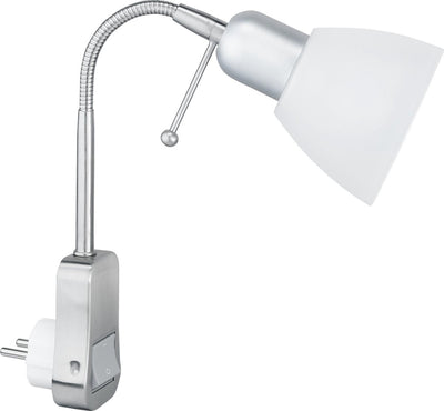 Trio Ligara - Steckerstrahler - Nickel matt - exkl. 1x e14 10w - flexibel - eingebauter Schalter
