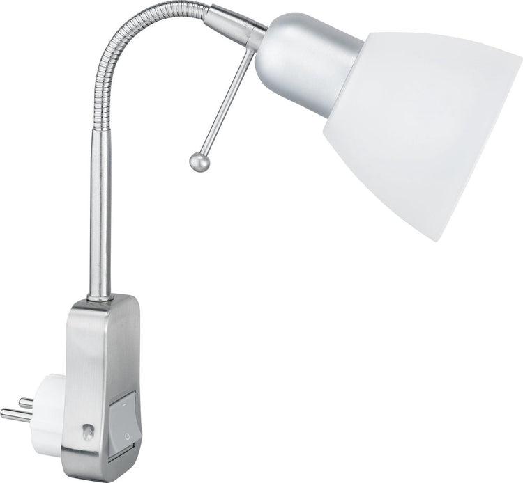 Trio Ligara - Steckerstrahler - Nickel matt - exkl. 1x e14 10w - flexibel - eingebauter Schalter