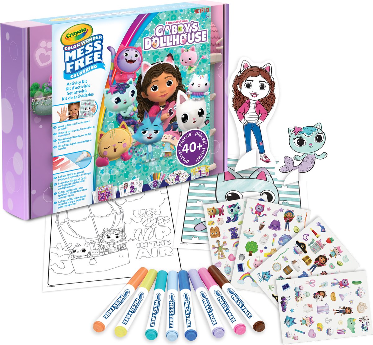 Crayola – Farbwunder – Hobby-Paket – Gabby's Dollhouse fleckenfreies Geschenkset – für Kinder