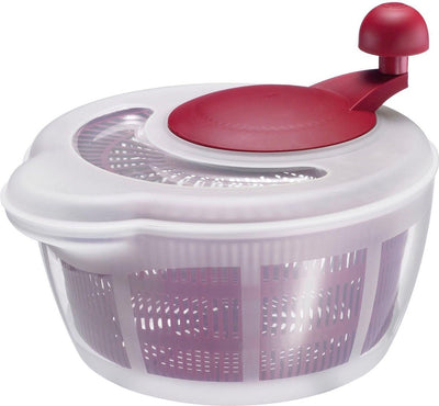 Westmark Salatschleuder, Fassungsvermögen: 5 l, ø 26 cm, Kunststoff, BPA-frei, Fortuna, Farbe: transparent rot