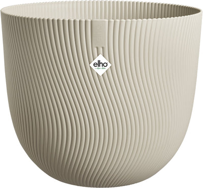 Elho Sereh Round 40 – Blumentopf für drinnen und draußen – 100 % recycelter Kunststoff – ø 39,0 x H 33,3 cm – Pilzbeige