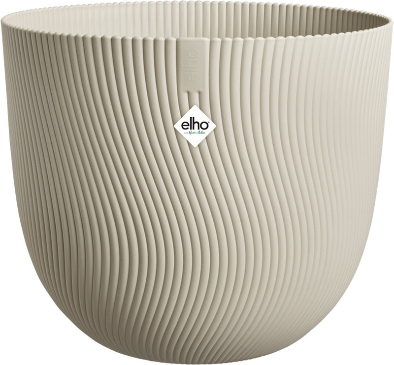 Elho Sereh Round 40 – Blumentopf für drinnen und draußen – 100 % recycelter Kunststoff – ø 39,0 x H 33,3 cm – Pilzbeige