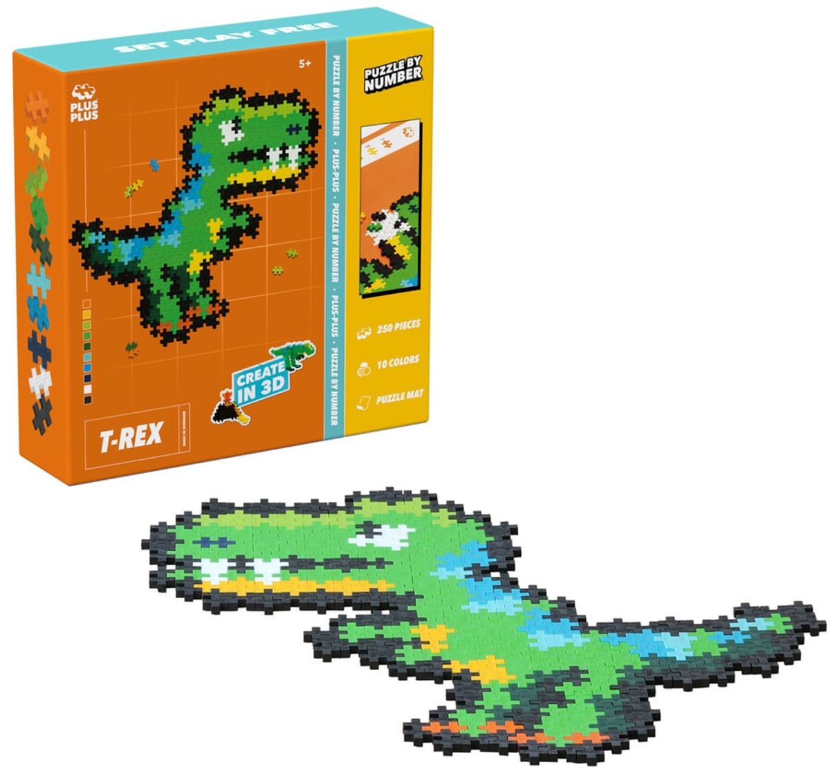 Plus Plus Puzzle nach Zahlen T-Rex 250 Teile Plus-Plus (4334)
