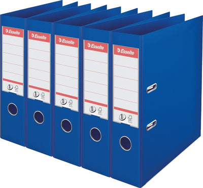 Esselte Nr. 1 Vivida-Ordner – Rückenbreite 75 mm – Vorteilspackung (5 Stück) – blau