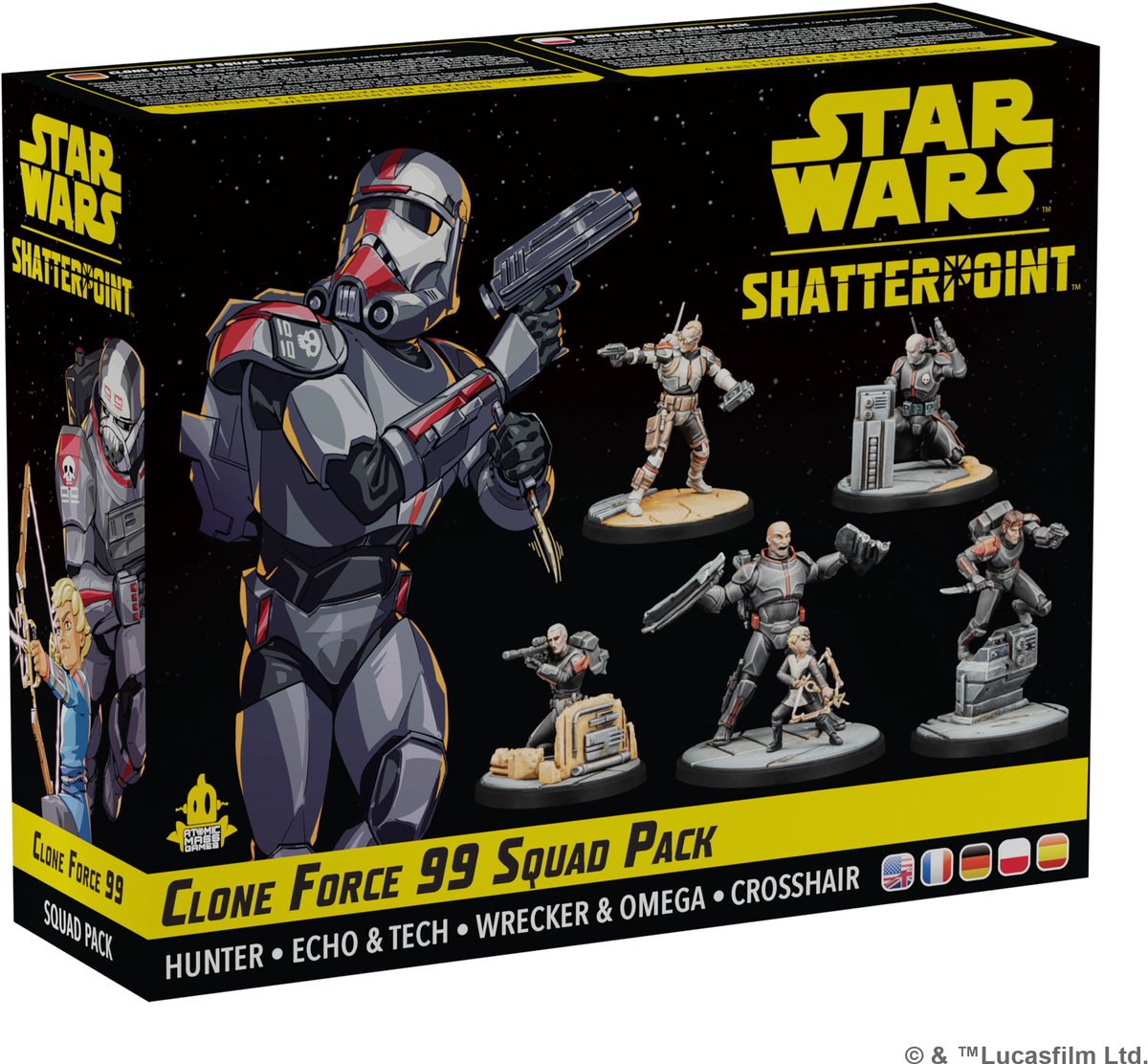 Atomic Mass Games Star Wars Shatterpoint Clone Force 99 Squad Pack – en fr de pl es