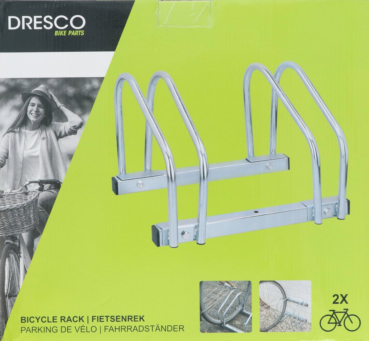 Dresco Fahrradträger für 2 Fahrräder, Boden- und Wandmontage