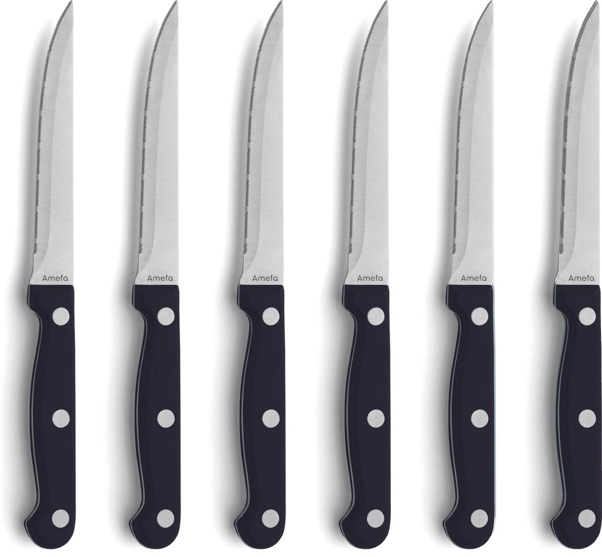 Amefa Steakmesser-Set – 6-teilig – 6 Personen – spülmaschinenfest – Tranchiermesser