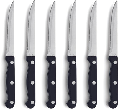 Amefa Steakmesser-Set – 6-teilig – 6 Personen – spülmaschinenfest – Tranchiermesser