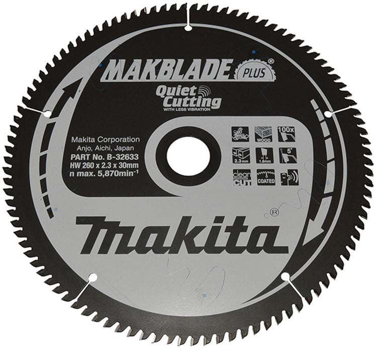 Makita Sägeblatt q c 260 x 30 x 2,3 100 t 5 g – B-32633