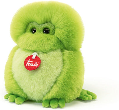 Trudi – Fluffies Kuscheltier Frosch 19 cm – handgefertigt in Italien – hochwertiges Plüsch-Kuscheltier – Kuscheltier für Jungen und Mädchen – grün – 14 x 19 x 13 cm, Größe S