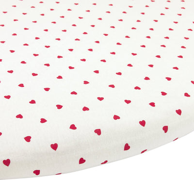 Meyco Baby Sweet Heart Hoeslaken Boxmatras rund – weiß rot – 90 x 95 cm