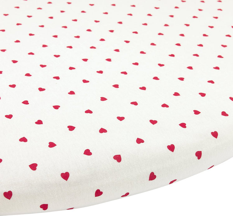 Meyco Baby Sweet Heart Hoeslaken Boxmatras rund – weiß rot – 90 x 95 cm