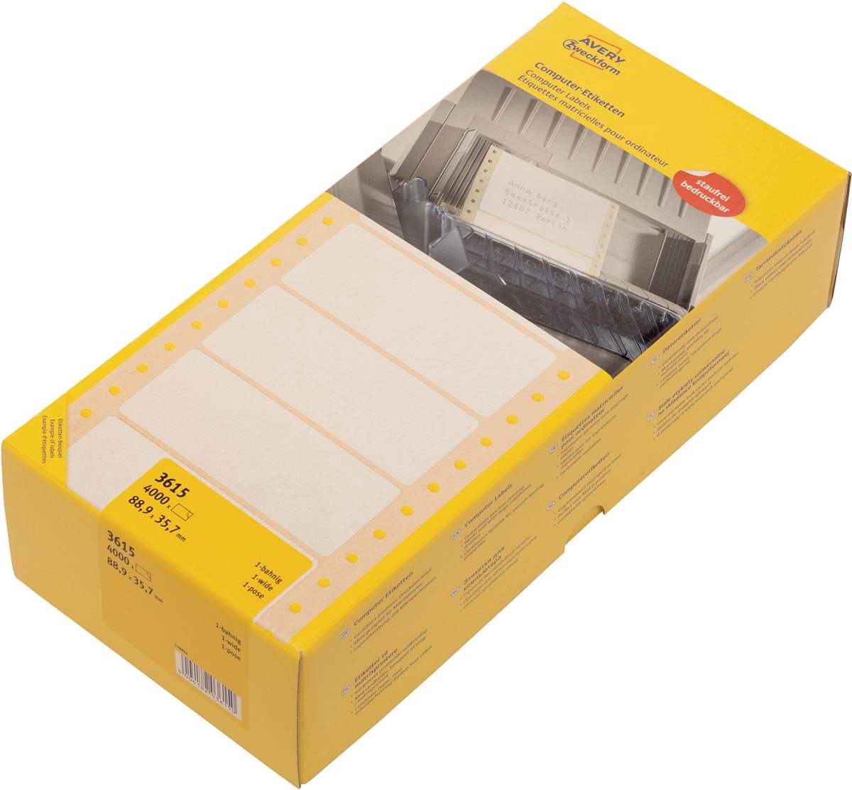 Avery weiße Computeretiketten Format 889 x 357 mm (B x H) 4000 Stück