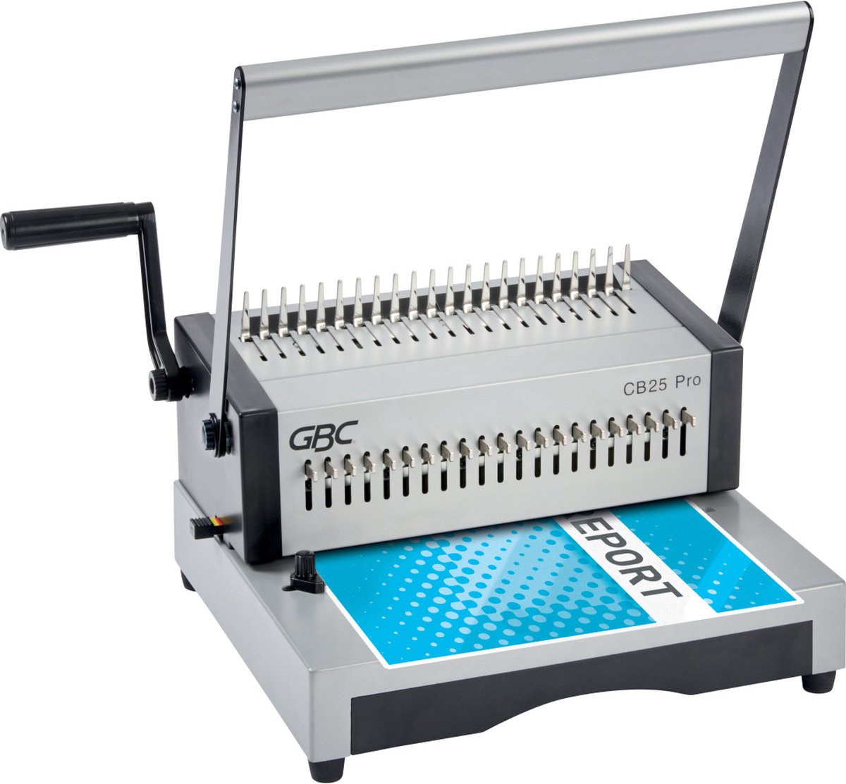 GBC CB25 Pro Hochleistungs-Handstanz- und Bindemaschine – 500 A4-Blatt-Kapazität – Silber