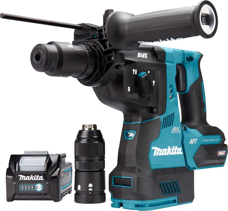 Makita hr002gm204 40v max Kombihammer | sds-plus | 4,0-Ah-Akku (2 Stück), Ladegerät, in Mbox, mit Staubabsaugung und AWS-Sender – hr002gm204